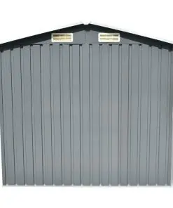 vidaXL Garden Storage Shed Grey Metal 204x132x186 cm