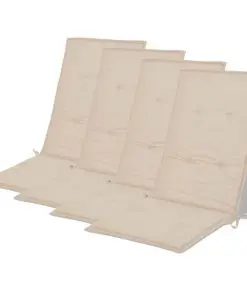vidaXL Garden Chair Cushions 4 pcs Cream 120x50x3 cm