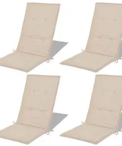 vidaXL Garden Chair Cushions 4 pcs Cream 120x50x3 cm