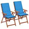 vidaXL Garden Chair Cushions 2 pcs Blue 120x50x3 cm