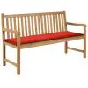 vidaXL Garden Bench Cushion Red 150x50x3 cm
