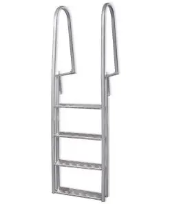 vidaXL 4-Step Dock/Pool Ladder Aluminium 170 cm