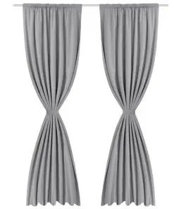 vidaXL Blackout Curtains 2 pcs Double Layer 140×245 cm Grey