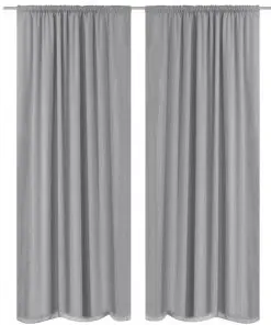 vidaXL Blackout Curtains 2 pcs Double Layer 140×245 cm Grey