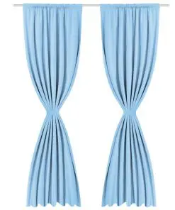 vidaXL Blackout Curtains 2 pcs Double Layer 140×245 cm Turquoise