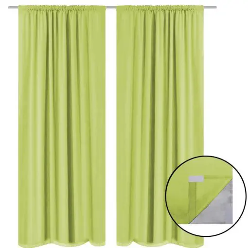 vidaXL Blackout Curtains 2 pcs Double Layer 140×245 cm Green