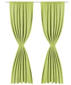 vidaXL Blackout Curtains 2 pcs Double Layer 140×245 cm Green