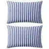 vidaXL Outdoor Pillows 2 pcs Stripe Print 60×40 cm Navy