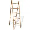 vidaXL Double Towel Ladder with 5 Rungs Bamboo 50×160 cm