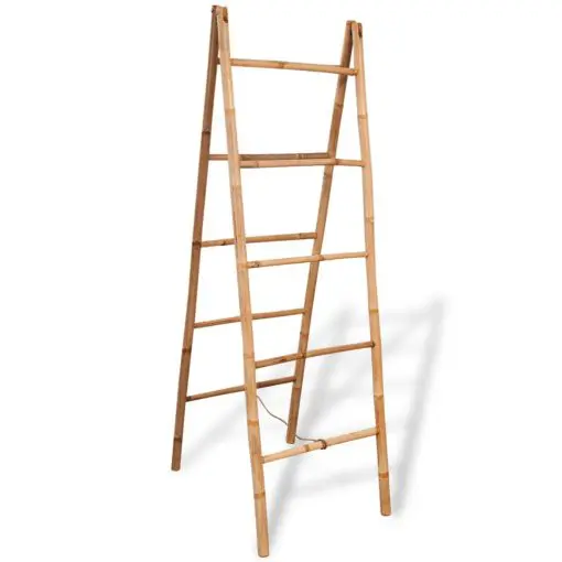 vidaXL Double Towel Ladder with 5 Rungs Bamboo 50×160 cm