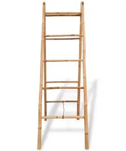 vidaXL Double Towel Ladder with 5 Rungs Bamboo 50×160 cm