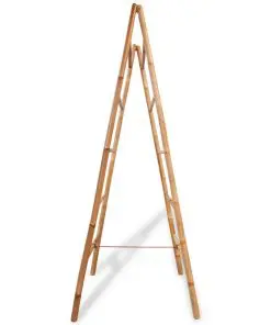 vidaXL Double Towel Ladder with 5 Rungs Bamboo 50×160 cm