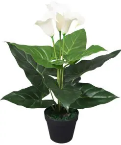 vidaXL Artificial Calla Lily Plant with Pot 45 cm White