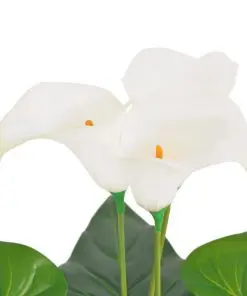 vidaXL Artificial Calla Lily Plant with Pot 45 cm White