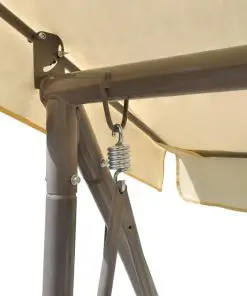 43237 vidaXL Outdoor Swing Bench with Canopy Sand White