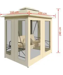 vidaXL Gazebo Convertible Swing Bench Cream White