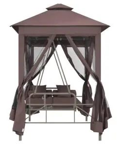 43240 vidaXL Gazebo Convertible Swing Bench Coffee