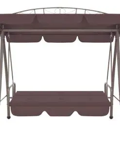 43242 vidaXL Outdoor Convertible Swing Bench with Canopy Coffee