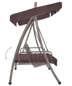 43242 vidaXL Outdoor Convertible Swing Bench with Canopy Coffee