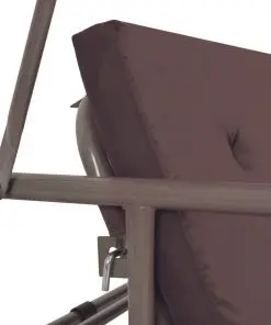 43242 vidaXL Outdoor Convertible Swing Bench with Canopy Coffee