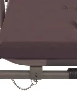 43242 vidaXL Outdoor Convertible Swing Bench with Canopy Coffee