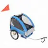 vidaXL Kids’ Bicycle Trailer Grey and Blue 30 kg