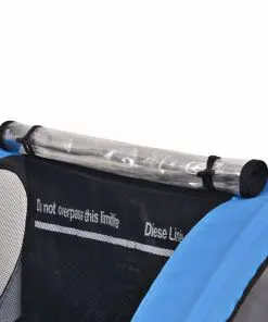 vidaXL Kids’ Bicycle Trailer Grey and Blue 30 kg