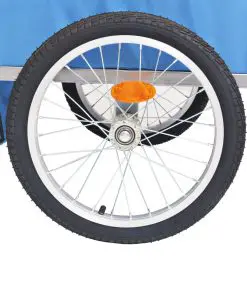 vidaXL Kids’ Bicycle Trailer Grey and Blue 30 kg