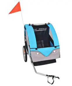 vidaXL Kids’ Bicycle Trailer Grey and Blue 30 kg