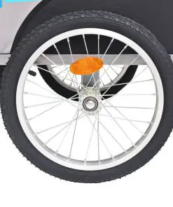 vidaXL Kids’ Bicycle Trailer Grey and Blue 30 kg