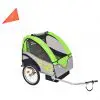 vidaXL Kids’ Bicycle Trailer Grey and Green 30 kg