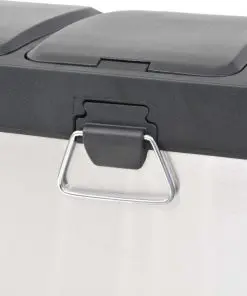 vidaXL Recycling Pedal Bin Garbage Trash Bin Stainless Steel 3×8 L