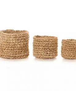 vidaXL Storage Basket Set 3 Pieces Handmade Jute Natural
