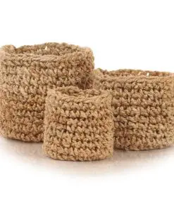 vidaXL Storage Basket Set 3 Pieces Handmade Jute Natural