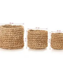 vidaXL Storage Basket Set 3 Pieces Handmade Jute Natural