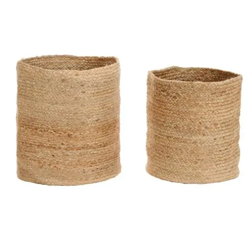 vidaXL Storage Basket Set 2 Pieces Handmade Jute Natural