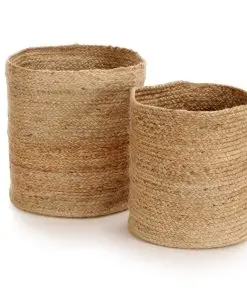 vidaXL Storage Basket Set 2 Pieces Handmade Jute Natural