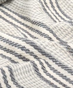 vidaXL Throw Cotton Stripes 220×250 cm Grey and White