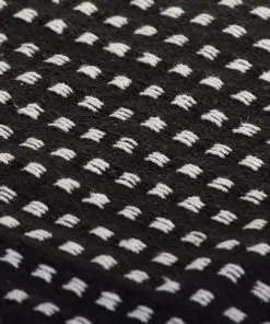 vidaXL Throw Cotton Squares 125×150 cm Black