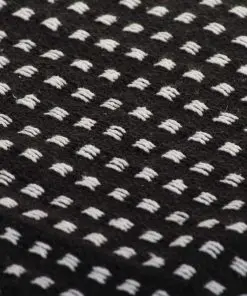 vidaXL Throw Cotton Squares 160×210 cm Black