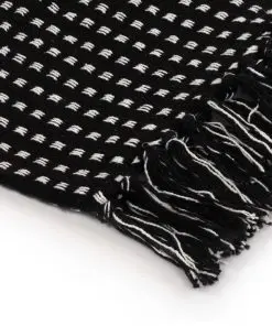 vidaXL Throw Cotton Squares 160×210 cm Black