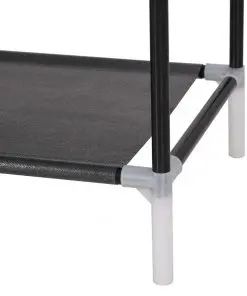 vidaXL Shoe Rack with 8 Shelves Metal and Non-woven Fabric Black