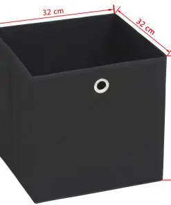 vidaXL Storage Boxes 4 pcs Non-woven Fabric 32x32x32 cm Black