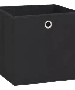 vidaXL Storage Boxes 10 pcs Non-woven Fabric 32x32x32 cm Black