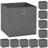 vidaXL Storage Boxes 10 pcs Non-woven Fabric 32x32x32 cm Grey