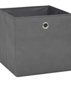 vidaXL Storage Boxes 10 pcs Non-woven Fabric 32x32x32 cm Grey