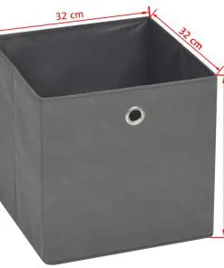 vidaXL Storage Boxes 10 pcs Non-woven Fabric 32x32x32 cm Grey