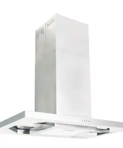 vidaXL Island Range Hood 90 cm Stainless Steel 756 m³/h LED