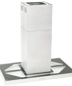 vidaXL Island Range Hood 90 cm Stainless Steel 756 m³/h LED