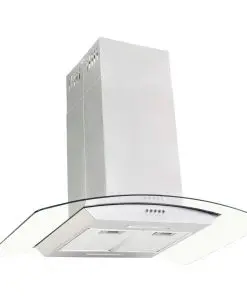 vidaXL Island Range Hood 90 cm Stainless Steel 756 m³/h LED